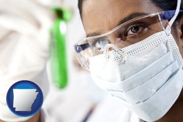 an environmental testing lab technician - with Arkansas icon