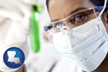 an environmental testing lab technician - with Louisiana icon