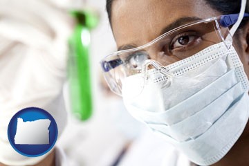 an environmental testing lab technician - with Oregon icon