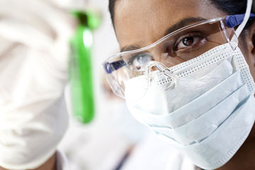 an environmental testing lab technician